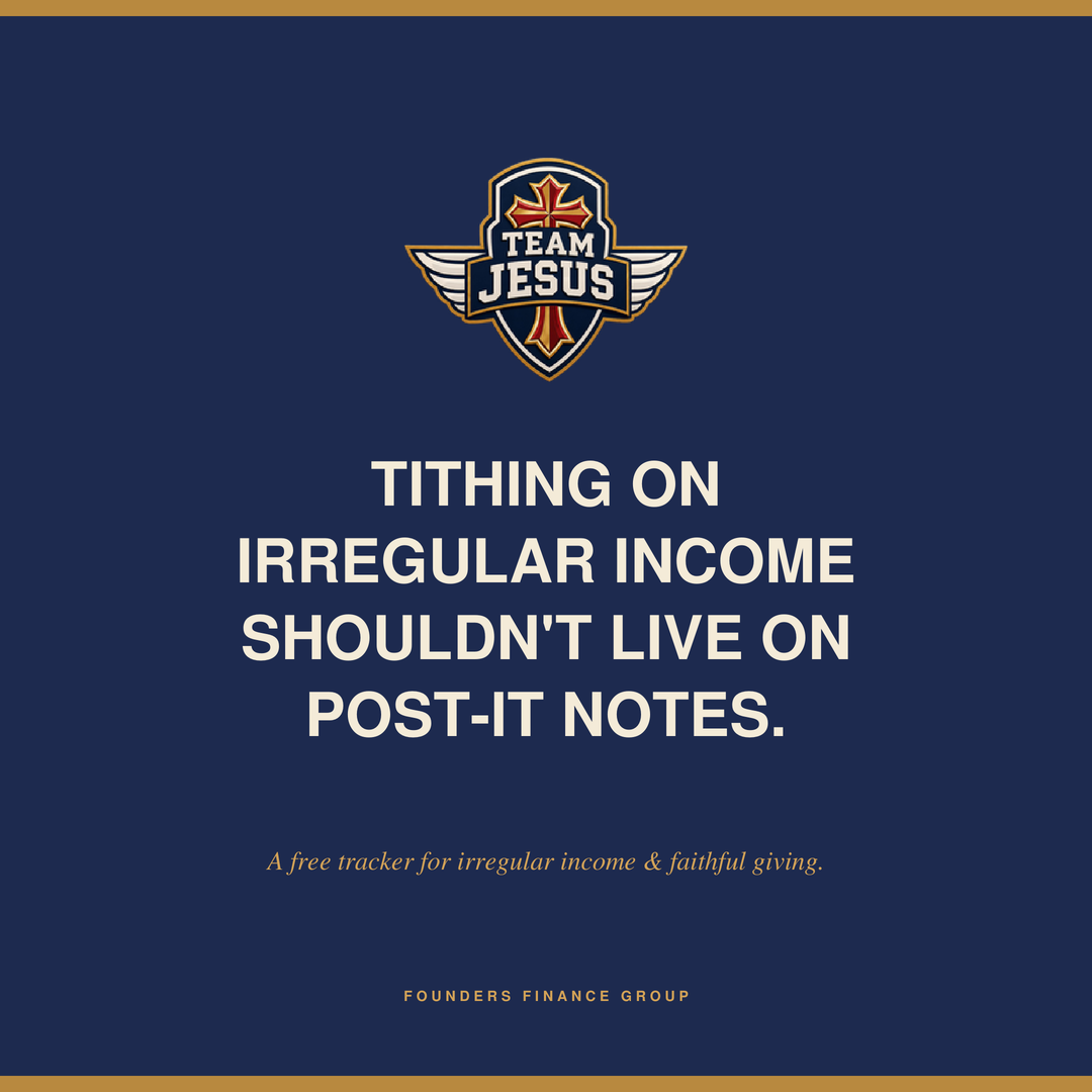Tithing on irregular income shouldn't live on post-it notes.
